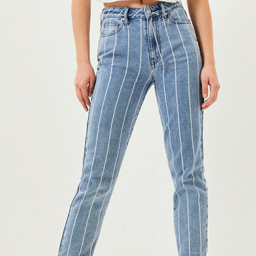 Striped Mom Jeans